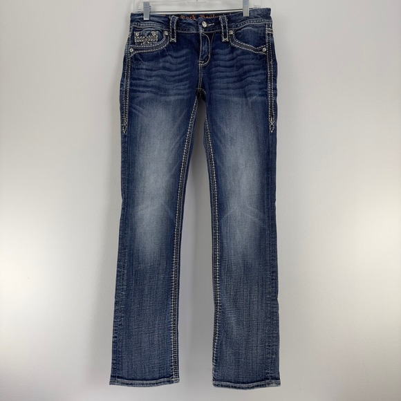 Rock Revival Denim - Rock Revival dark wash straight‎ leg jeans